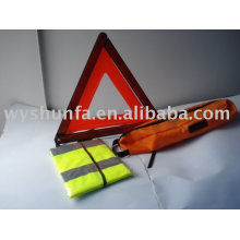 Kit de seguridad / triángulo de advertencia E-MARK, chaleco de seguridad CE